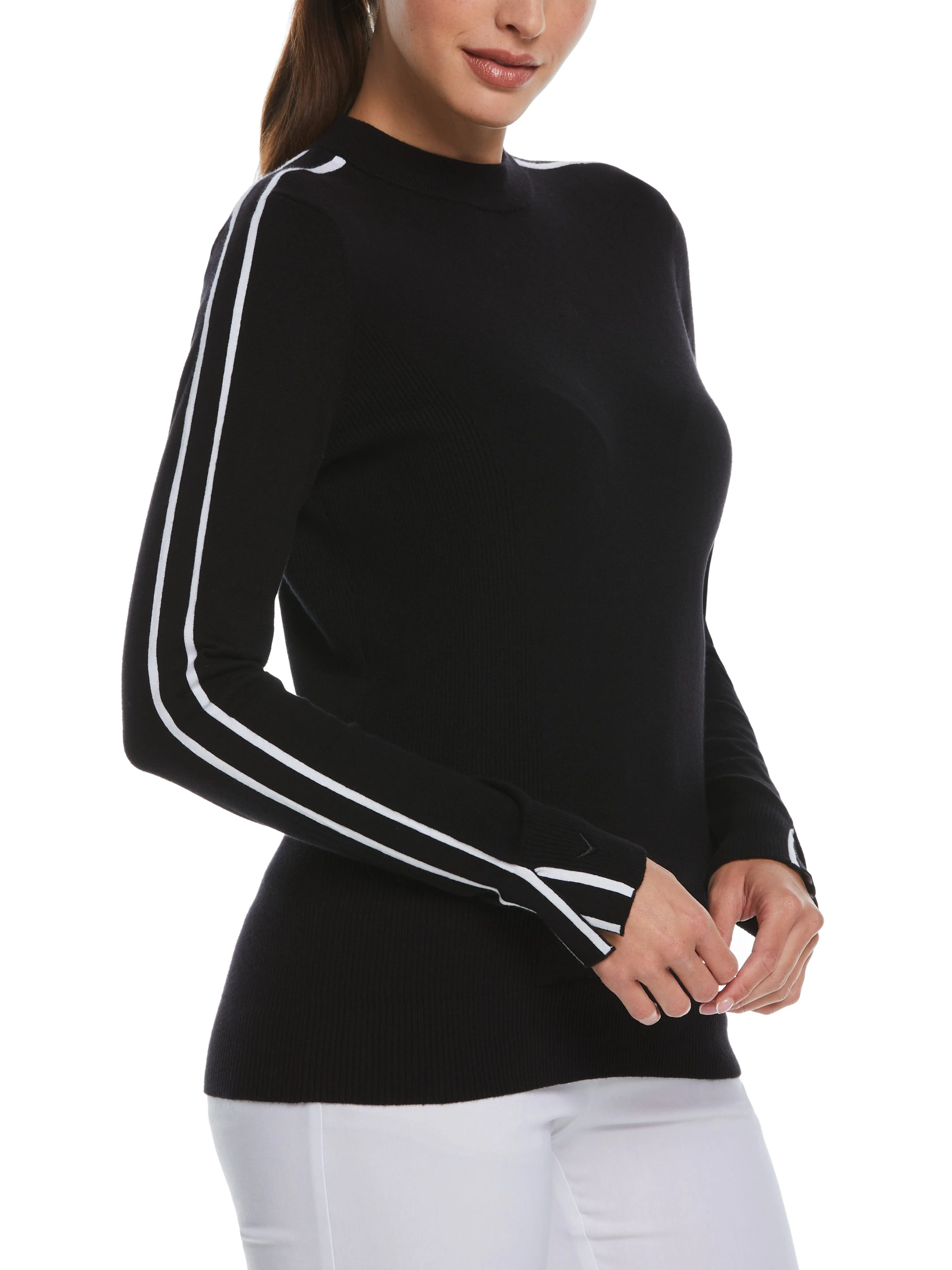 Womens Mock Neck Golf Sweater