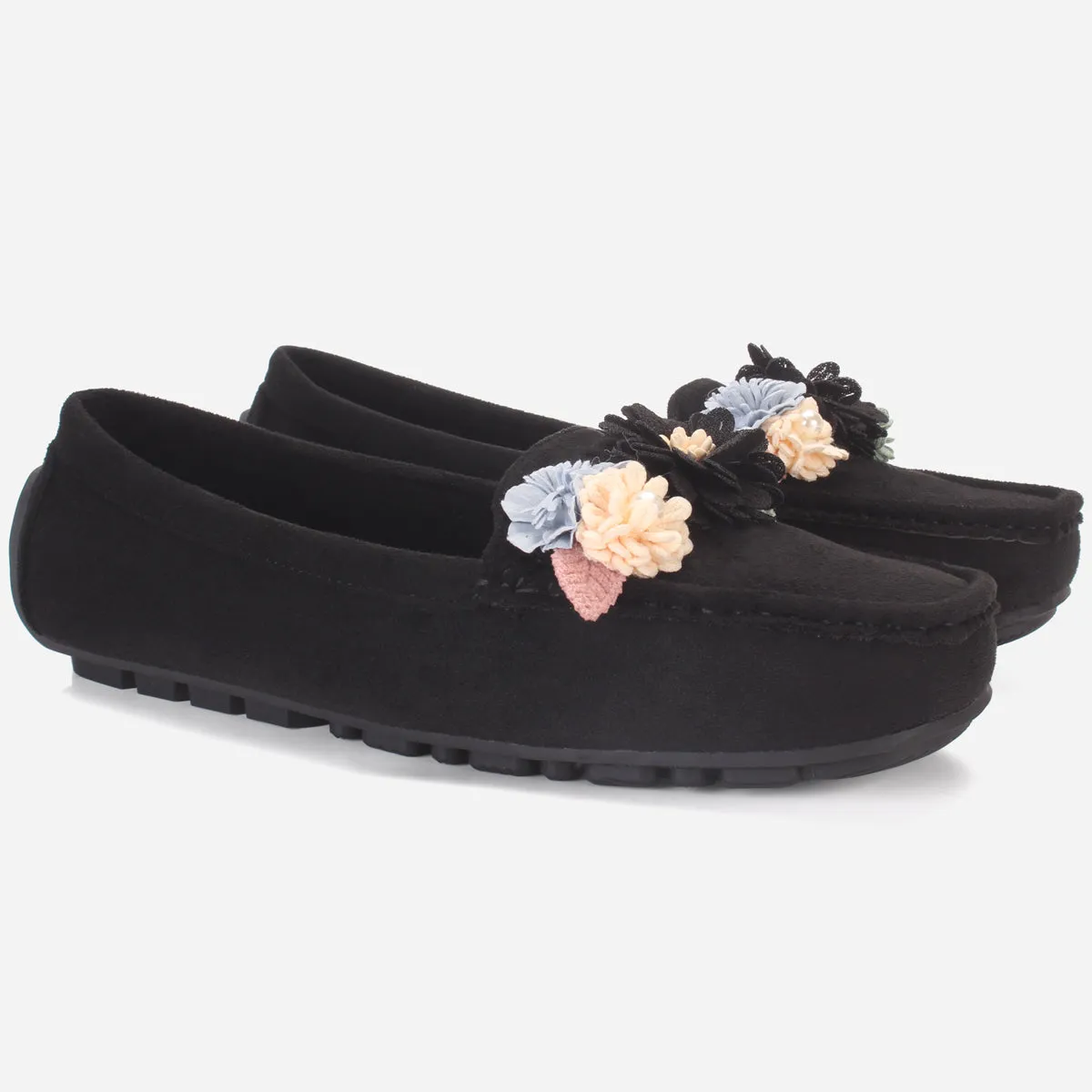 Womens "SEILY" Flat Comfy Slide In Moccasins
