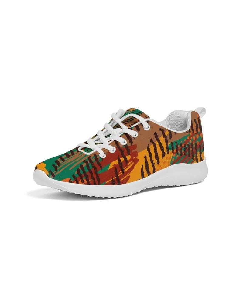 Womens Sneakers - Brown and Gold Low Top Canvas Running Shoes by inQue.Style