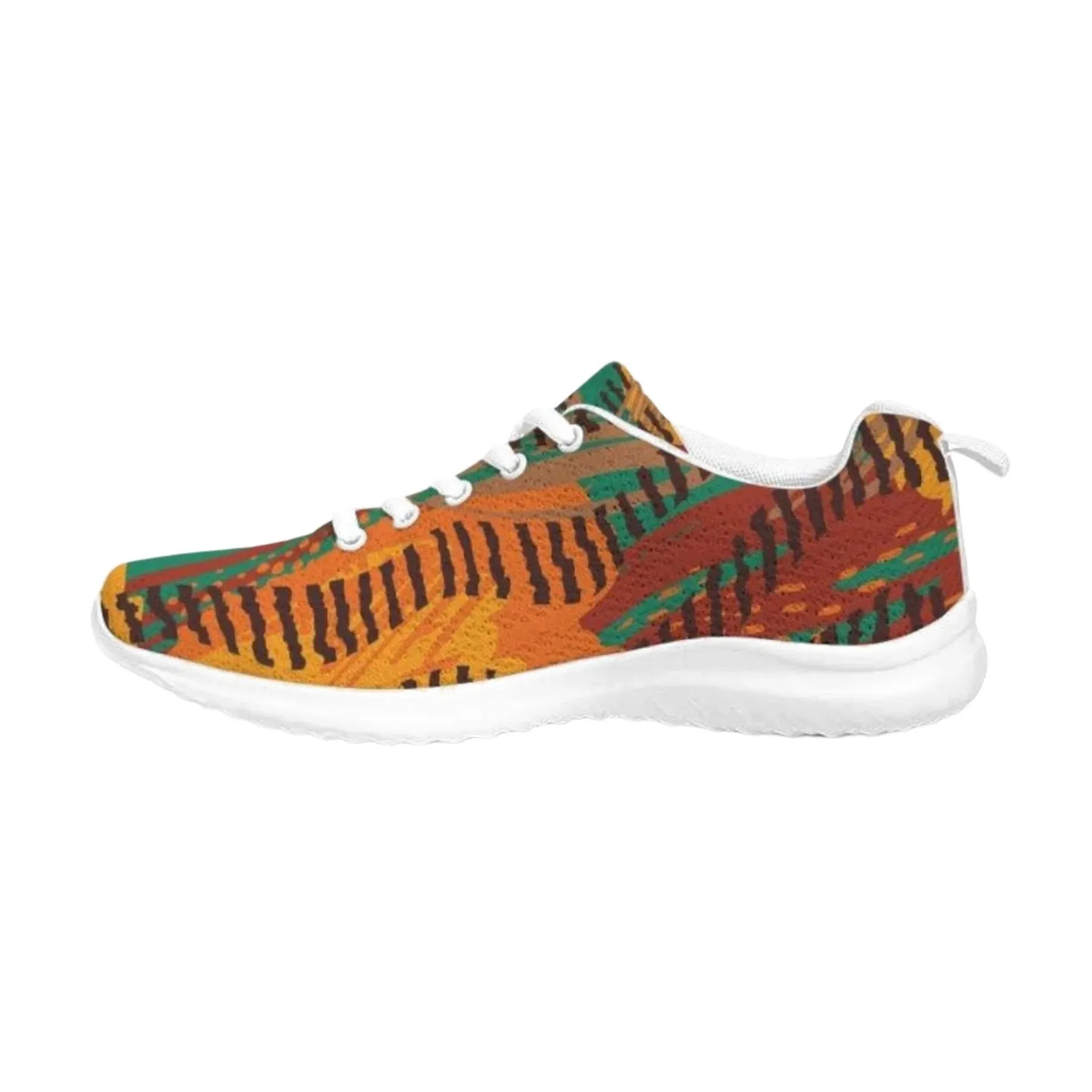 Womens Sneakers - Brown and Gold Low Top Canvas Running Shoes by inQue.Style