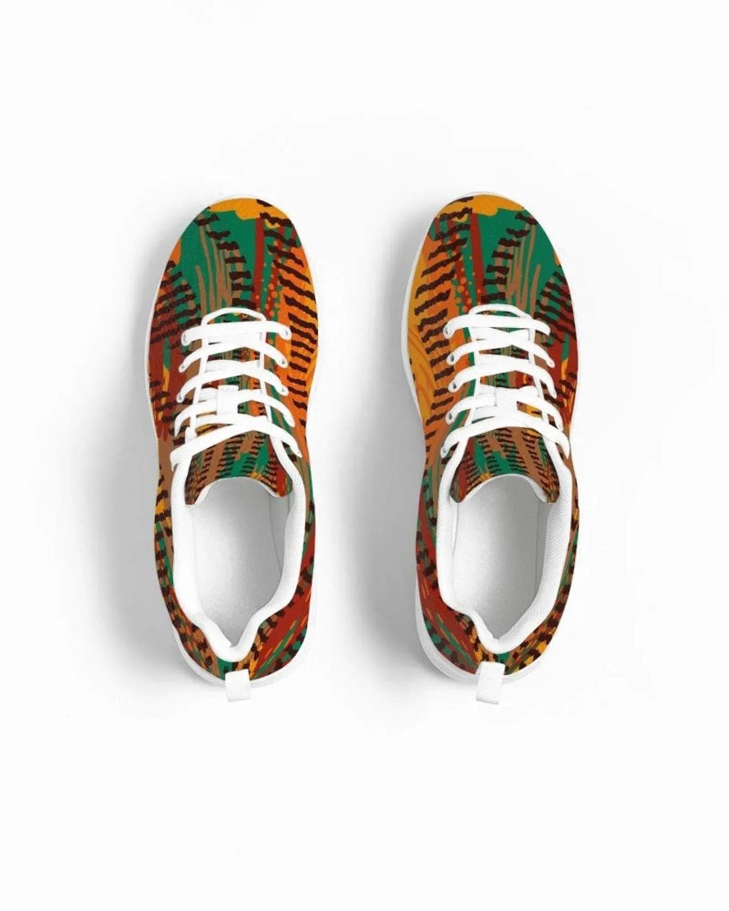 Womens Sneakers - Brown and Gold Low Top Canvas Running Shoes by inQue.Style