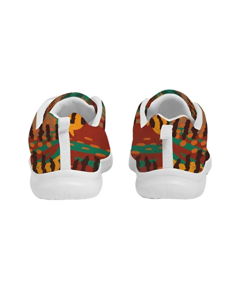 Womens Sneakers - Brown and Gold Low Top Canvas Running Shoes by inQue.Style