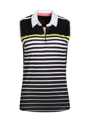 Womens Stripe Front Polo